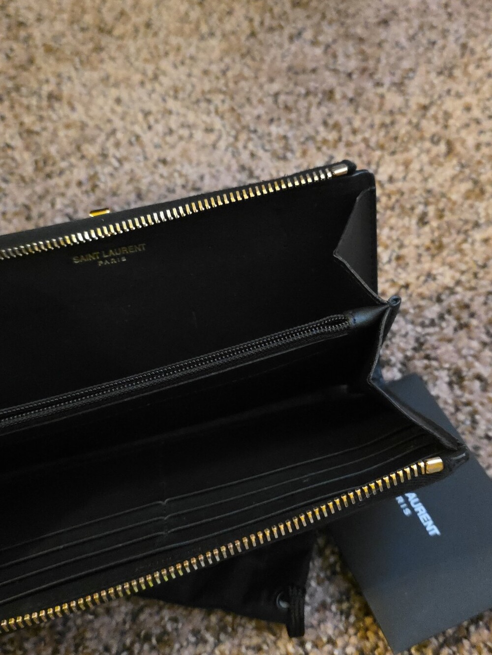Saint Laurent Black Leather Wallet with Gold Hardware/Like New/ PRISTINE - Picture 2 of 4